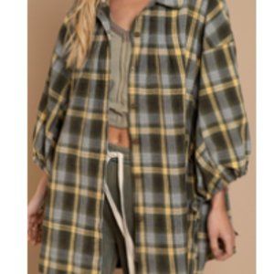 Oversized POL Shacket Top